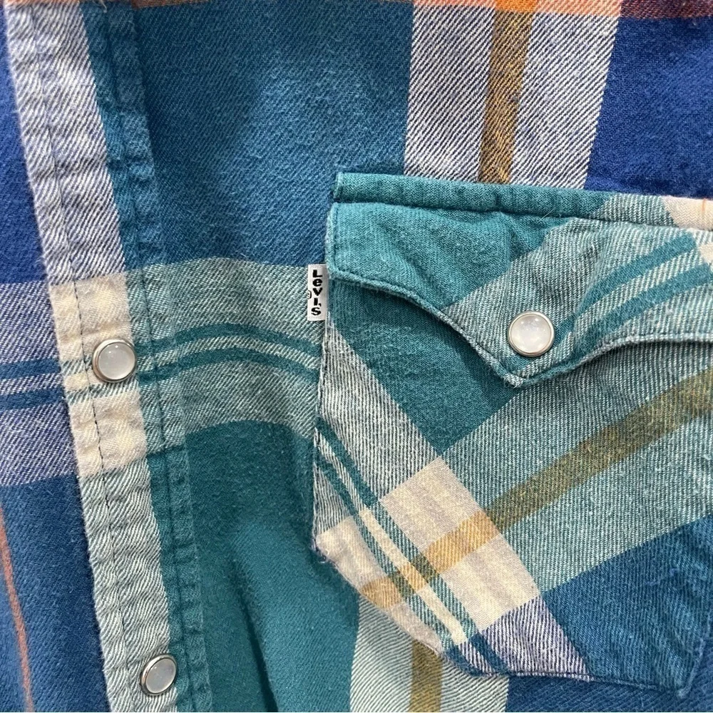 Levi’s Plaid Snap Front Long Sleeve Shirt Men’s XXL
